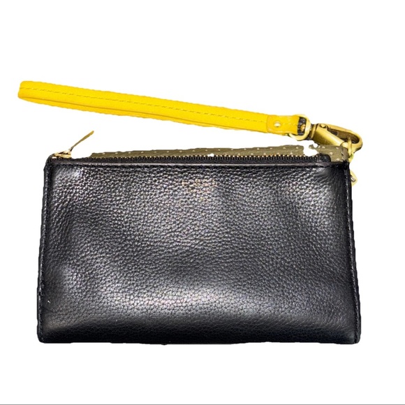FOSSIL PRESTON PERFORATED PEBBLE LEATHER WRISTLET WALLET‎ OLIVE GREEN/BLACK 6”L - Picture 2 of 16